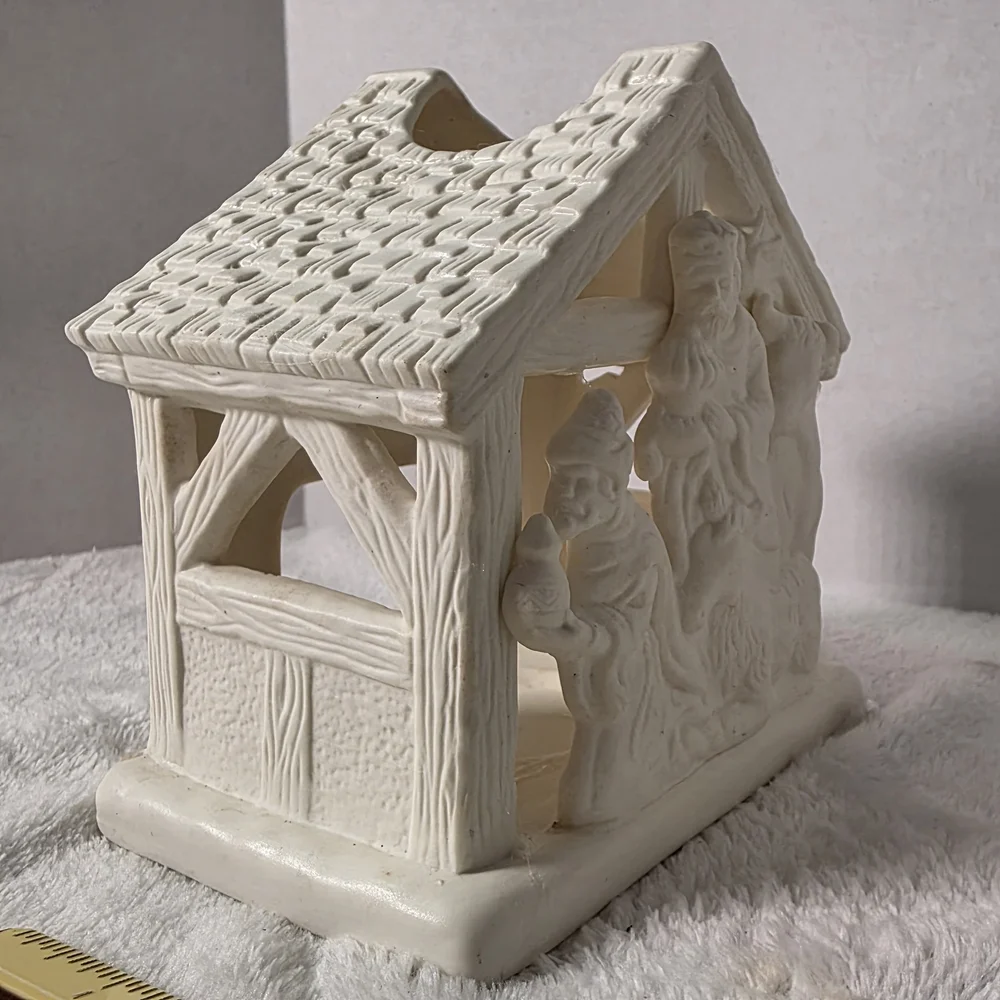 PARTYLITE 'O' Little Town Kings'  TEALIGHT HOLDER‎ PORCELAIN BISQUE  #P7314